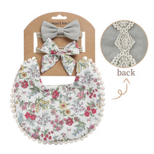 Load image into Gallery viewer, Reversible Boho Bib and Headband Set
