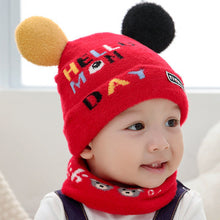 Load image into Gallery viewer, Baby&#39;s Pom Pom Beanie and Scarf Set
